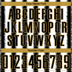 Custom Black White-Old Gold Line Sublimation Soccer Uniform Jersey