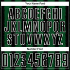 Custom Black Green-White Line Sublimation Soccer Uniform Jersey