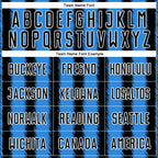 Custom Black Powder Blue-White Line Sublimation Soccer Uniform Jersey