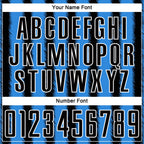 Custom Black Powder Blue-White Line Sublimation Soccer Uniform Jersey
