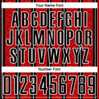 Custom Black Red-White Line Sublimation Soccer Uniform Jersey