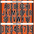 Custom Black Orange-White Line Sublimation Soccer Uniform Jersey