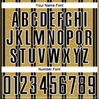 Custom Black Old Gold-White Line Sublimation Soccer Uniform Jersey