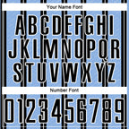 Custom Black Light Blue-White Line Sublimation Soccer Uniform Jersey