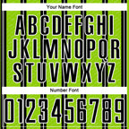 Custom Black Neon Green-White Line Sublimation Soccer Uniform Jersey