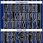 Custom Black Royal-White Line Sublimation Soccer Uniform Jersey