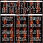 Custom Black Orange-White Line Sublimation Soccer Uniform Jersey