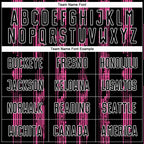 Custom Black Pink-White Line Sublimation Soccer Uniform Jersey