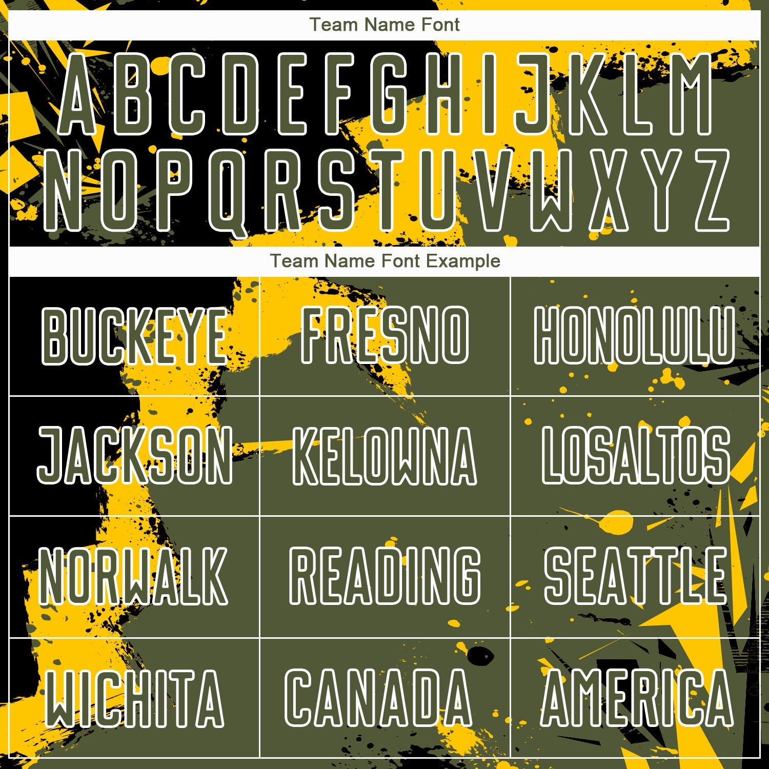 Custom Black Olive-Yellow Spalsh Sublimation Soccer Uniform Jersey