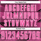 Custom Pink Black-White Line Sublimation Soccer Uniform Jersey