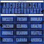 Custom Thunder Blue Black-White Line Sublimation Soccer Uniform Jersey