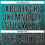 Custom Teal Black-White Abstract Fragment Art Sublimation Soccer Uniform Jersey