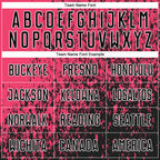 Custom Neon Pink Black-White Abstract Fragment Art Sublimation Soccer Uniform Jersey