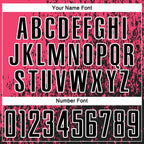 Custom Neon Pink Black-White Abstract Fragment Art Sublimation Soccer Uniform Jersey