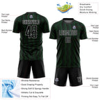 Custom Black Green-White Geometric Shape Sublimation Soccer Uniform Jersey