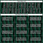 Custom Black Kelly Green-White Geometric Shape Sublimation Soccer Uniform Jersey