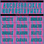 Custom Pink Lakes Blue-Black Geometric Shape Sublimation Soccer Uniform Jersey