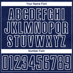 Custom Navy White Geometric Shape Sublimation Soccer Uniform Jersey