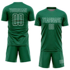 Custom Kelly Green White Geometric Shape Sublimation Soccer Uniform Jersey