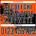 Custom Orange Black-White Splash Sublimation Soccer Uniform Jersey
