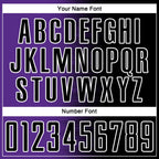 Custom Black Purple-White Gradient Line Sublimation Soccer Uniform Jersey