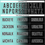 Custom Black Ice Blue-White Gradient Line Sublimation Soccer Uniform Jersey