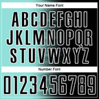 Custom Black Ice Blue-White Gradient Line Sublimation Soccer Uniform Jersey