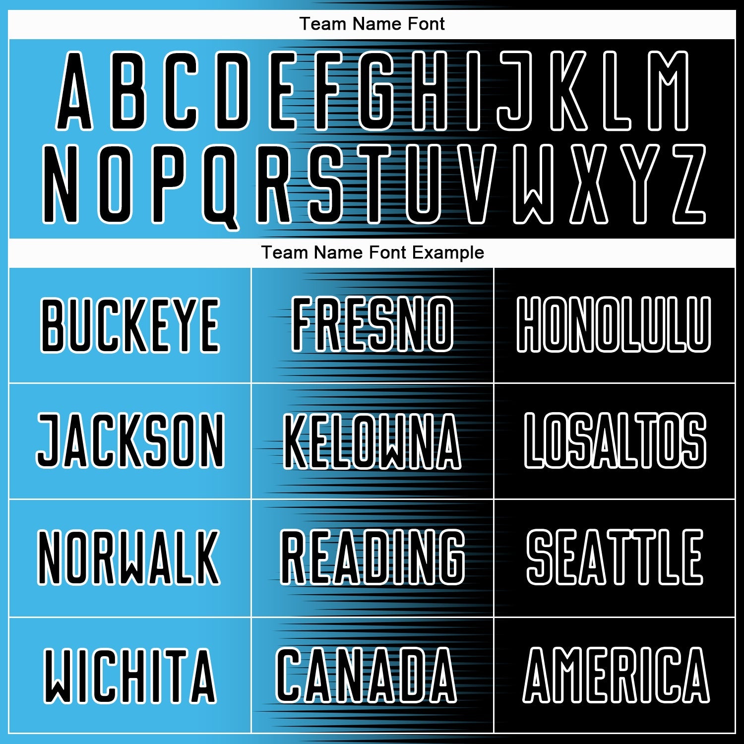 Custom Black Sky Blue-White Gradient Line Sublimation Soccer Uniform Jersey