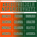 Custom Green Orange-White Gradient Line Sublimation Soccer Uniform Jersey