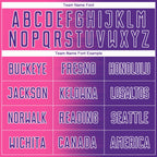 Custom Purple Pink-White Gradient Line Sublimation Soccer Uniform Jersey