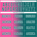 Custom Teal Pink-White Gradient Line Sublimation Soccer Uniform Jersey