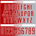 Custom Red Gray-White Gradient Line Sublimation Soccer Uniform Jersey