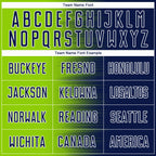 Custom Navy Neon Green-White Gradient Line Sublimation Soccer Uniform Jersey
