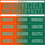 Custom Kelly Green Orange-White Gradient Line Sublimation Soccer Uniform Jersey