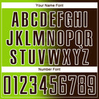 Custom Brown Neon Green-White Gradient Line Sublimation Soccer Uniform Jersey