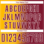 Custom Crimson Gold-White Gradient Line Sublimation Soccer Uniform Jersey