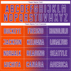 Custom Purple Orange-White Gradient Line Sublimation Soccer Uniform Jersey
