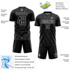 Custom Black White Line Sublimation Soccer Uniform Jersey