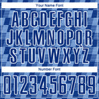 Custom Royal Light Blue-White Line Sublimation Soccer Uniform Jersey