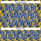Custom Royal Gold-White Line Sublimation Soccer Uniform Jersey