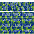 Custom Royal Neon Green-White Line Sublimation Soccer Uniform Jersey