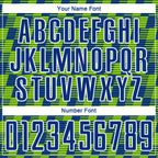 Custom Royal Neon Green-White Line Sublimation Soccer Uniform Jersey