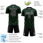 Custom Black Green-White Line Sublimation Soccer Uniform Jersey