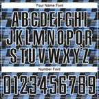 Custom Black Light Blue-White Line Sublimation Soccer Uniform Jersey