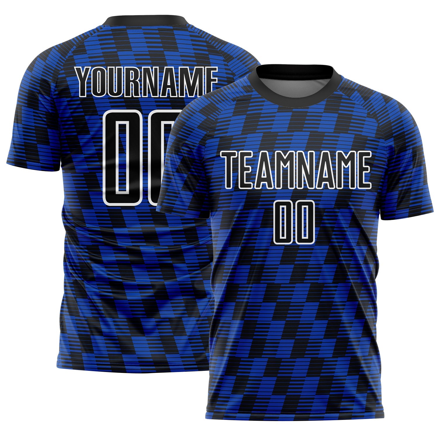 Custom Black Thunder Blue-White Line Sublimation Soccer Uniform Jersey