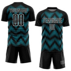 Custom Black Lakes Blue-White Line Sublimation Soccer Uniform Jersey