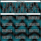 Custom Black Lakes Blue-White Line Sublimation Soccer Uniform Jersey