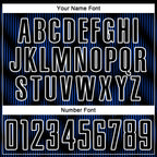 Custom Black Thunder Blue-White Line Sublimation Soccer Uniform Jersey