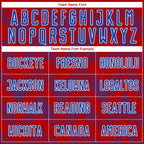 Custom Red Thunder Blue-White Line Sublimation Soccer Uniform Jersey