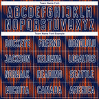 Custom Navy Orange-White Line Sublimation Soccer Uniform Jersey